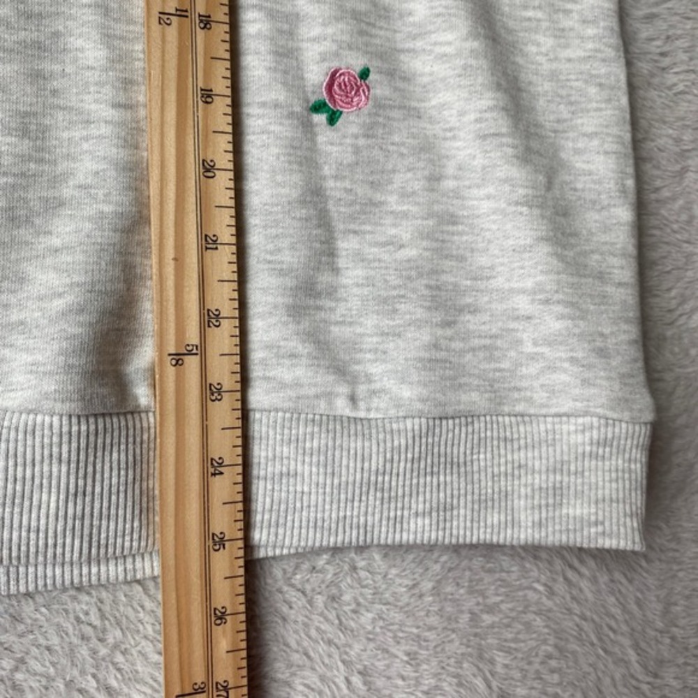 Set of 2 Embroidered Puff Sleeve Knit Tops Women 2X Heather Gray Pink Rose NWT - Picture 8 of 9
